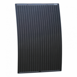 120W Black Semi-flexible Fibreglass Solar Panel with Round Rear Junction Box & 3m cable, ETFE