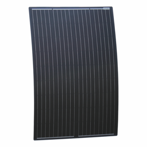 120W Black Semi-flexible Fibreglass Solar Panel with Round Rear Junction Box & 3m cable, ETFE