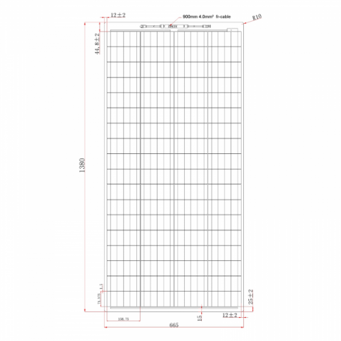 160W Black Semi-flexible Fibreglass Solar Panel ETFE - Image 2
