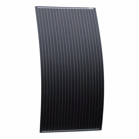 160W Black Semi-flexible Fibreglass Solar Panel with Round Rear Junction Box & 3m cable, ETFE