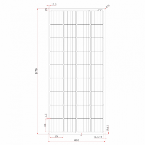 180W Fibreglass panel Junction box Dimensions