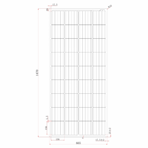 180W Black Semi-flexible Fibreglass Solar Panel with Round Rear Junction Box & 3m cable, ETFE - Image 2