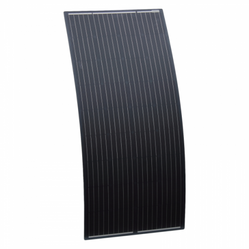 180W Black Semi-flexible Fibreglass Solar Panel with Round Rear Junction Box & 3m cable, ETFE