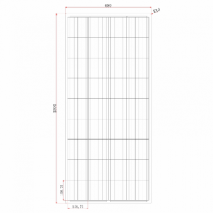 200W Fibreglass panel Junction box Dimensions