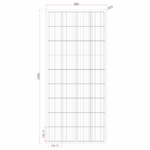 200W Black Semi-flexible Fibreglass Solar Panel with Round Rear Junction Box & 3m cable, ETFE - Image 2