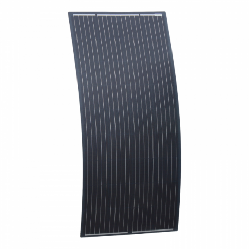 200W Black Semi-flexible Fibreglass Solar Panel with Round Rear Junction Box & 3m cable, ETFE